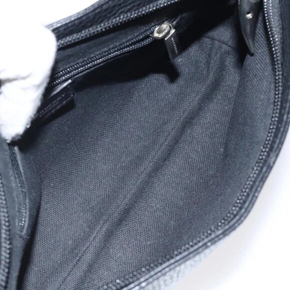 BURBERRY Shoulder Bag Leather Black Silver Auth am8354 - Picture 13 of 16